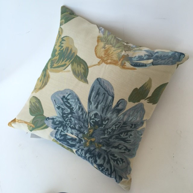 CUSHION, Neutral Blue Floral